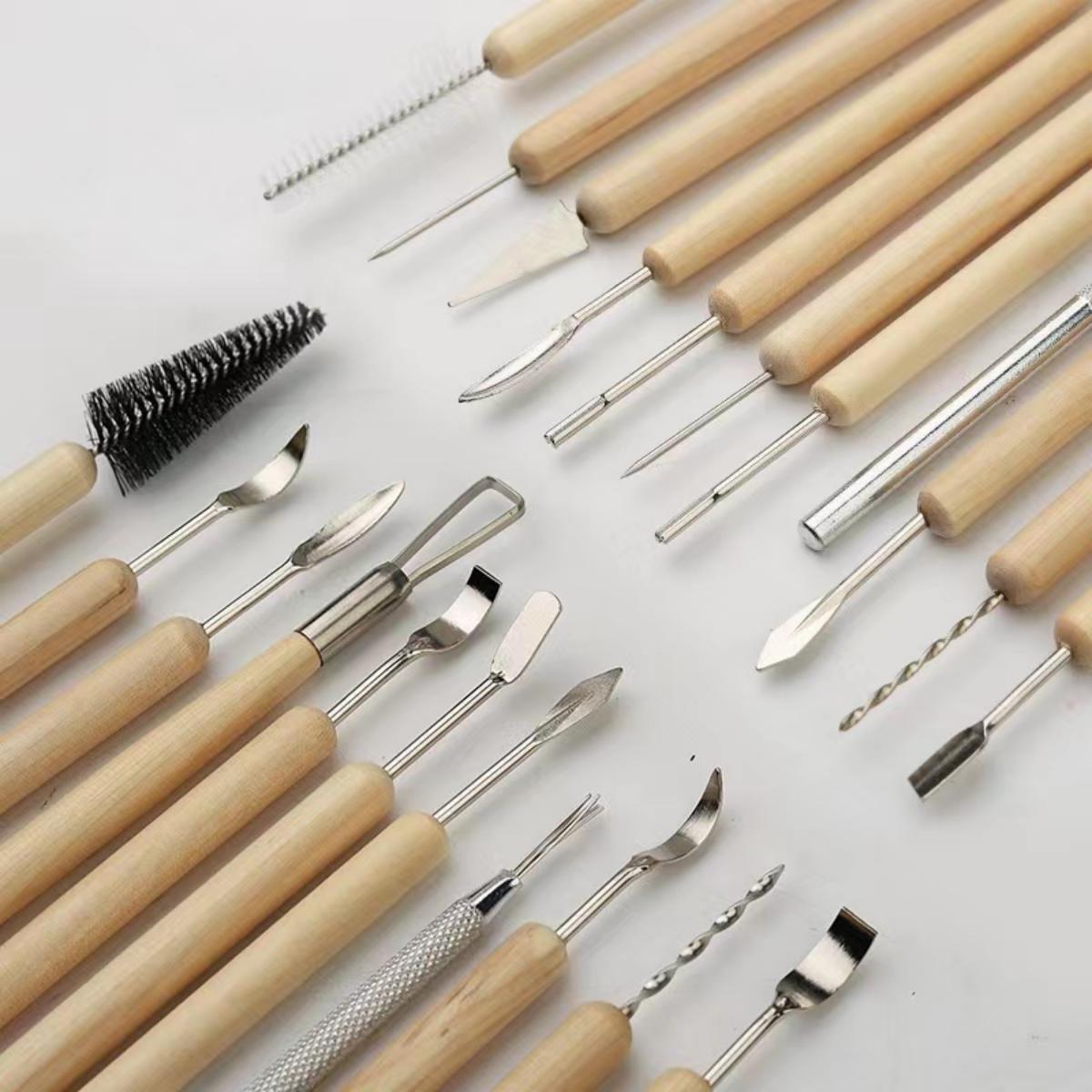 Wood Chisel Set - 1세트 도자기 점토 조각 모델링 도구