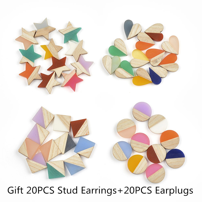 Woodworking Resin - 20PCS 스퀘어 라운드 스타 하트 쥬얼리