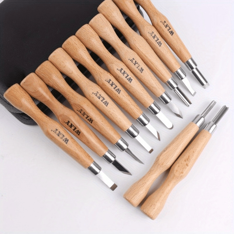 Wood Chisel Set - 12개의 전문가용 목재 조각 끌과 칼