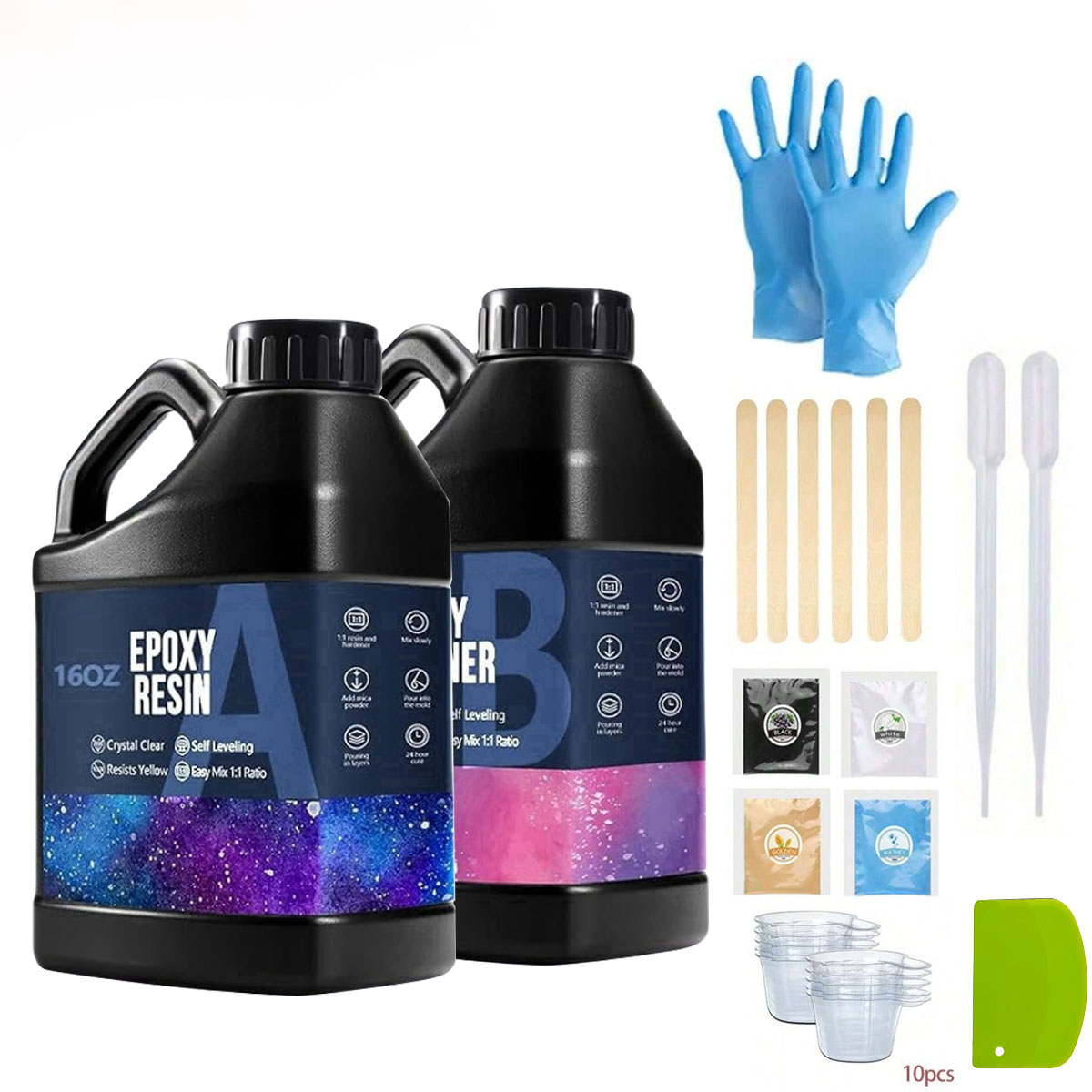 Woodworking Resin - 1000ml 크리스탈 투명 에폭시 레진 키트,