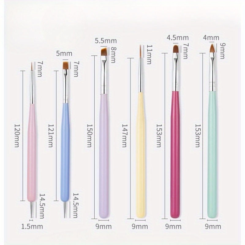 6개 네일 아트 브러쉬 세트 매니큐어 UV 네일 젤 폴 - Wood Chisel Set 리뷰 및 가격