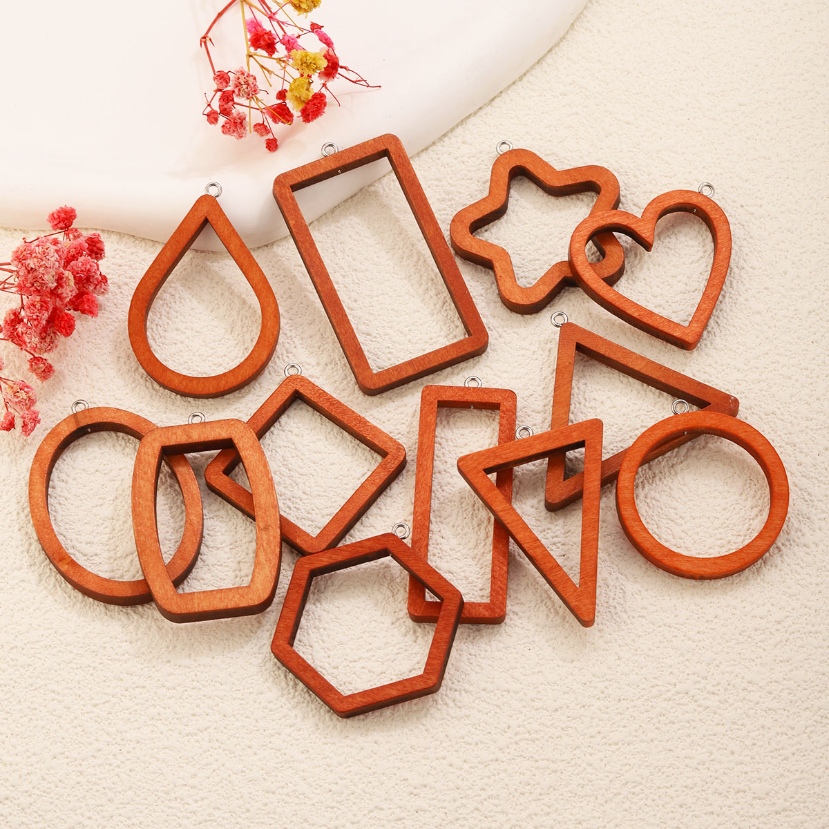 10PCS 삼각형 직사각형 나무 기하학적 참 장식품 귀 - Woodworking Resin 리뷰 및 가격