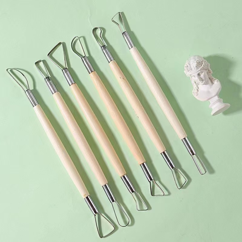 6PCS 나무 손잡이 왁스 도자기 점토 조각 조각 도구 - Wood Chisel Set 리뷰 및 가격